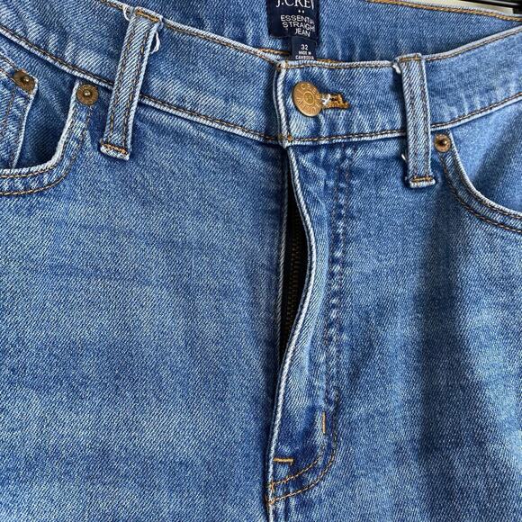 J. Crew Womens Essential Straight Jeans Size 32 Blue Staple Classic Quiet Luxury - Picture 5 of 16